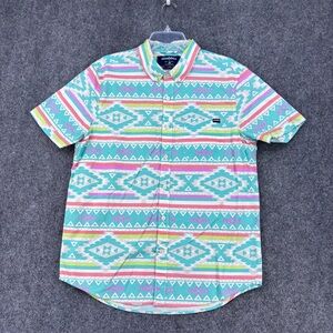 Chubbies The En Fuego Wild Friday Shirt Short Sleeve Button Up Men’s L Aztec